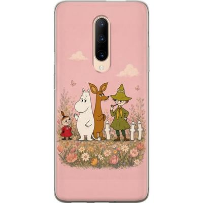 Kompatibelt Mobildeksel til OnePlus 7 Pro Illustrert motiv med Mummi-figurer omgitt av blomster og myke pastelltoner.