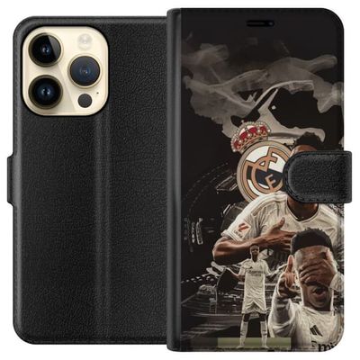 Kompatibelt Lommeboketui til Apple iPhone 15 Pro Vinicius Junior Real Madrid Brasil eksplosiv tekniker som skaper målsjanser og driver spillet fremov