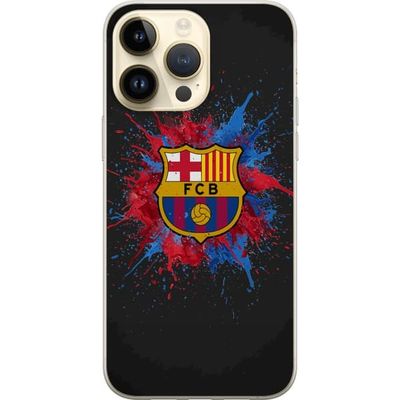 Kompatibelt Mobildeksel til Apple iPhone 14 Pro Max Barcelona Splash Art med FC Barcelonas emblem i blått og rødt perfekt for fotballfans