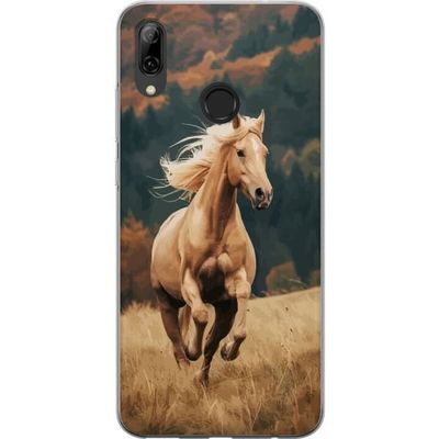Kompatibel Mobilcover til Huawei P smart 2019 Elegant hest løber over efterårsfelt med smukke farver og naturligt sans kraftfuldt detaljeret illustra