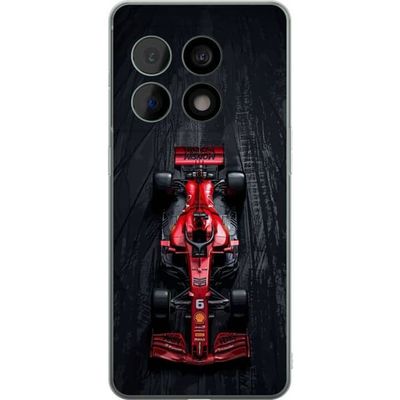Kompatibelt Mobildeksel til OnePlus 10 Pro Rød formelbil sett ovenfra mot mørk bakgrunn med fokus på racing