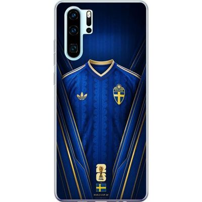 Kompatibelt Mobildeksel til Huawei P30 Pro Svenskinspirert blågul fotballtrøye med flaggmotiv og sporty supporterfølelse