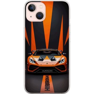 Kompatibelt Mobildeksel til Apple iPhone 13 Lamborghini Huracán orange superbil luksusbil sportsbil racing frontvisning bilindustri eksotisk rask pla