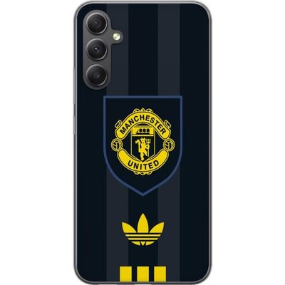 Kompatibelt Mobildeksel til Samsung Galaxy S23 FE Manchester United plakat Adidas våpen fotballklubb Premier League logo gul svart retro design kunst