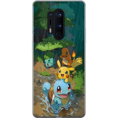 Kompatibelt Mobildeksel til OnePlus 8 Pro Søt scene med klassiske figurer i regn