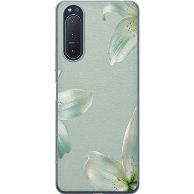 Kompatibel Mobilcover til Sony Xperia 5 II Elegant design med mintgrønne liljer og harmoniske blomsterdetaljer