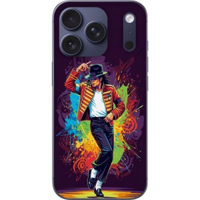 Kompatibelt Mobildeksel til Apple iPhone 17 Pro Kunstnerisk portrett av Michael Jackson med fargerike skvett og retro følelse