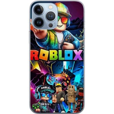 Kompatibelt Mobildeksel til Apple iPhone 13 Pro Max Roblox-spilldesign med avatarer, spillkontroller og fargerike effekter – perfekt motiv for barn o