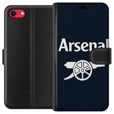 Kompatibelt Lommeboketui til Apple iPhone 8 Arsenal logo i mørkeblått og hvitt klassisk fotballmotiv for Premier League fans