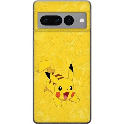 Kompatibelt Mobildeksel til Google Pixel 7 Pro Minimalistiskt Pokémonmotiv i klar gule toner