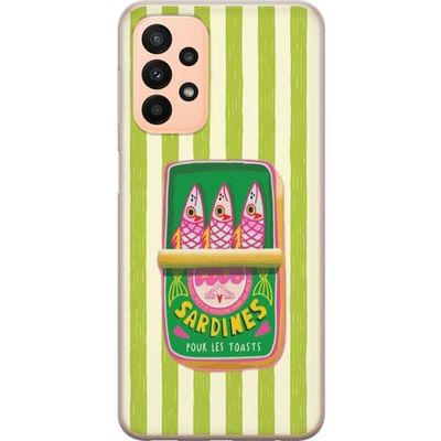 Kompatibelt Mobildeksel til Samsung Galaxy A23 5G Sjarmerende motiv med sardiner og grafiske detaljer i glade farger.