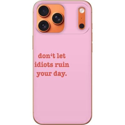Kompatibelt Mobildeksel til Apple iPhone 17 Pro Max Minimalistisk tekstmotiv med morsomt budskap på rosa bakgrunn for hverdagen.