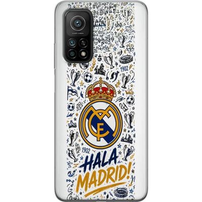 Kompatibelt Mobildeksel til Xiaomi Mi 10T Pro 5G Fotballmotiv med stort blått og gullfarget emblem, krone, pokaler og tekst blant dekorative detaljer