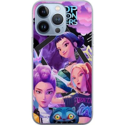 Kompatibelt Mobildeksel til Apple iPhone 13 Pro K-Pop Demon Hunters anime inspirert futuristisk by med tre heltinner og lilla neonlys