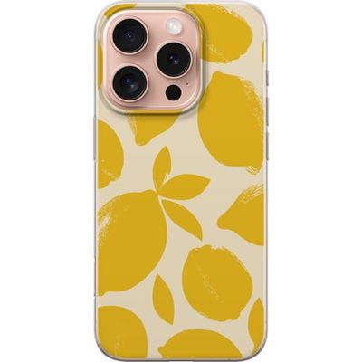 Kompatibelt Mobildeksel til Apple iPhone 16 Pro Sitron sitrontrykk gult frukt kjøkken sommer retro design mønster inspirasjon fersk kjøkkenstil