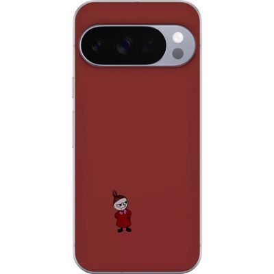 Kompatibelt Mobildeksel til Google Pixel 10 Pro Tegnet kjepphøy figur i rød kjole på minimalistisk mørkerød bakgrunn