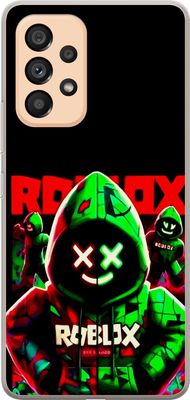 Kompatibel Mobilcover til Samsung Galaxy A53 5G Roblox Shadow Squad-design i en mørk, neoninspireret stil med grønne og røde kontraster for et cool,