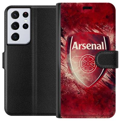 Kompatibelt Lommeboketui til Samsung Galaxy S21 Ultra 5G Arsenal Fotball