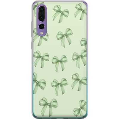Kompatibelt Mobildeksel til Huawei P20 Pro Grønn sløyfe mønster søt pastell sømløs gavebånd estetisk bakgrunn design plakat