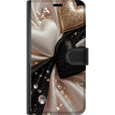 Kompatibelt Lommeboketui til Motorola Moto G84 Luksus-inspirert motiv med glitterende hjerter, perler og glitrende detaljer