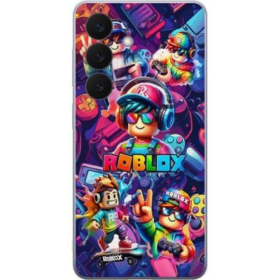 Kompatibel Mobilcover til Samsung Galaxy S26 Farverig Roblox gaming gruppe med hovedtelefoner og neonfarver til børn og spilinteresserede