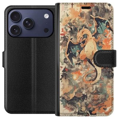 Kompatibelt Lommeboketui til Apple iPhone 17 Pro Ildsprutende Drage