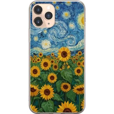 Kompatibelt Mobildeksel til Apple iPhone 11 Pro Solsikkefelt Kunst - Van Gogh inspirert maleri med stjernehimmel
