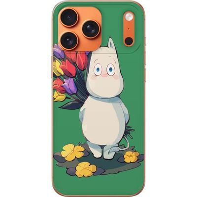 Kompatibelt Mobildeksel til Apple iPhone 17 Pro Max Myk illustrasjon med hvit eventyrfigur og blomsterbukett i harmoniske pastellfarger