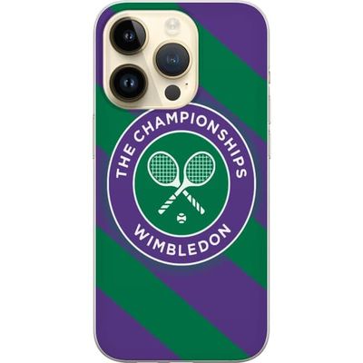 Kompatibelt Mobildeksel til Apple iPhone 15 Pro Elegant tennisdesign med grønne og lilla detaljer inspirert av klassisk turneringsstil