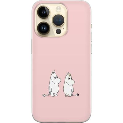 Kompatibelt Mobildeksel til Apple iPhone 15 Pro Sjarmerende Mumint motiv med enkel design og rolige farger