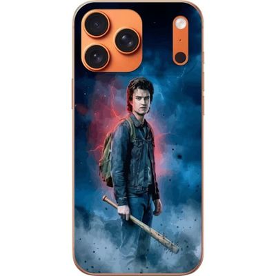 Kompatibelt Mobildeksel til Apple iPhone 17 Pro Max Stranger Things portrett med baseballtre, lynnedslag og dramatisk bakgrunn