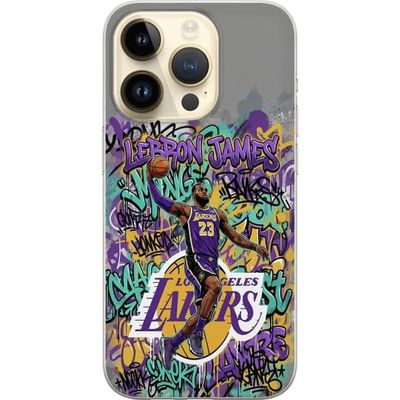 Kompatibelt Mobildeksel til Apple iPhone 14 Pro LeBron James i fargerik gatekunst-design med basketball tema