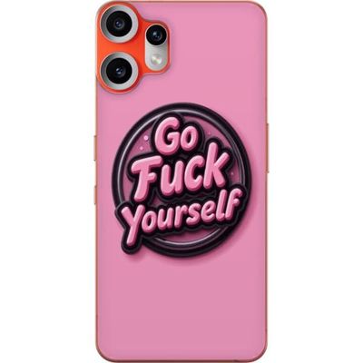Kompatibelt Mobildeksel til Nothing CMF Phone 2 Pro Rosa bakgrunn med 3D typografi og holdningsfylt budskap i boblende stil med moderne popart-følels