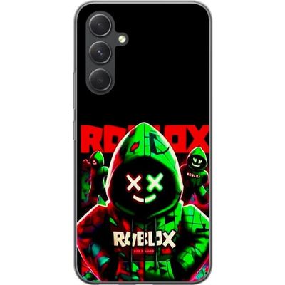 Kompatibelt Mobildeksel til Samsung Galaxy S24 Roblox Shadow Squad Design mørk neon-inspirert stil med grønne og røde kontraster for et kult intenst