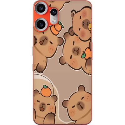 Kompatibelt Mobildeksel til Nothing CMF Phone 2 Pro Gullige capybaraer i varme toner med appelsiner og glade uttrykk