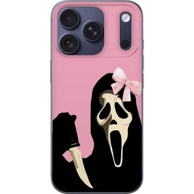 Kompatibelt Mobildeksel til Apple iPhone 17 Pro Rosa Spøkelsesbue med ikonisk maske og rosa sløyfe humoristisk og trendy Halloweenstil