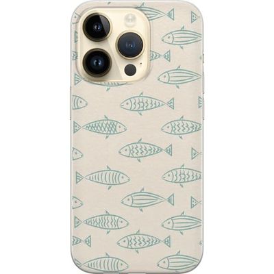 Kompatibelt Mobildeksel til Apple iPhone 15 Pro Minimalistisk sjømotiv med dekorative fisk på lys bakgrunn