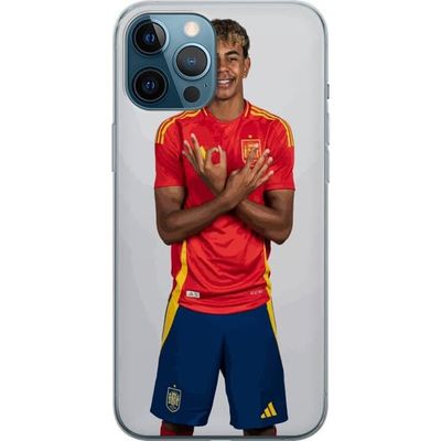 Kompatibelt Mobildeksel til Apple iPhone 12 Pro Max Fotballmotiv med Lamine Yamal i rød landslagstrøye og sportslig følelse
