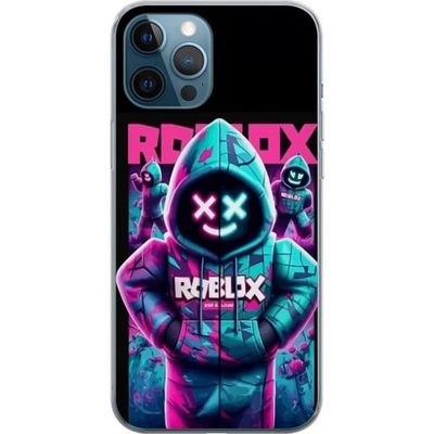 Kompatibelt Mobildeksel til Apple iPhone 12 Pro Roblox Hoodie Legend Mystisk Robloxfigur i blå hettegenser med futuristiskt neonlys