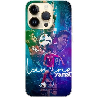 Kompatibelt Mobildeksel til Apple iPhone 14 Pro Lamine Yamal-design inspirert av store turneringer med actionbilder, fargerike detaljer og fokus på S