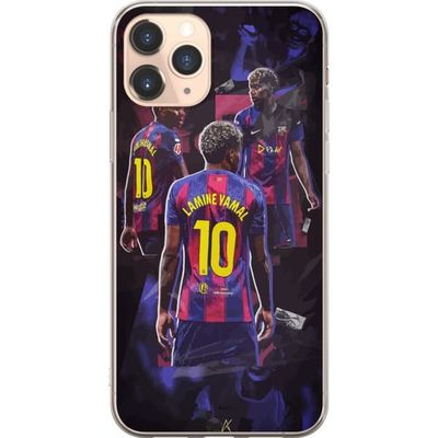 Kompatibelt Mobildeksel til Apple iPhone 11 Pro Lamine Yamal i Barcelona collage med draktnummer ti, kraftfulle poser, kontrastfarger og dynamisk spo