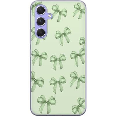 Kompatibelt Mobildeksel til Samsung Galaxy A54 Grønn sløyfe mønster søt pastell sømløs gavebånd estetisk bakgrunn design plakat