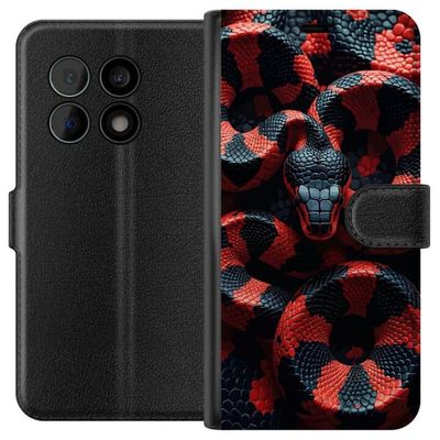 Kompatibelt Lommeboketui til OnePlus 10 Pro Detaljert reptilmotiv med mørke skjell og intens fargesetting