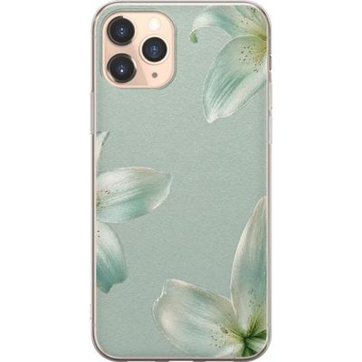 Kompatibelt Mobildeksel til Apple iPhone 11 Pro Stilfult motiv med myntgrønne liljer og harmoniske blomsterdetaljer