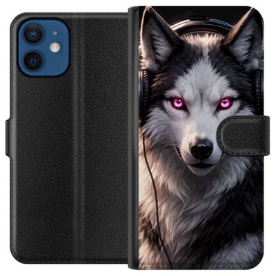 Kompatibelt Lommeboketui til Apple iPhone 12 Kraftig dyremotiv med moderne stil og lys effekter