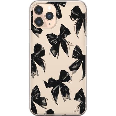 Kompatibelt Mobildeksel til Apple iPhone 11 Pro Svarte sløyfer på beige bakgrunn elegant tidløs design med myke kontraster og luksuriøs følelse