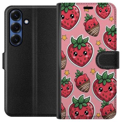 Kompatibelt Lommeboketui til Samsung Galaxy S26+ Kawaii jordbær og sjokoladedyppede jordbær i et søtt mønster
