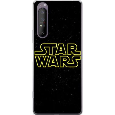 Kompatibel Mobilcover til Sony Xperia 1 II Simpel sci-fi design med gul logo og mørk galaksabaggrund