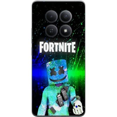 Kompatibelt Mobildeksel til Xiaomi Redmi Note 15 Pro Fargerik maskert figur med glitrende hjelm mot mørk bakgrunn
