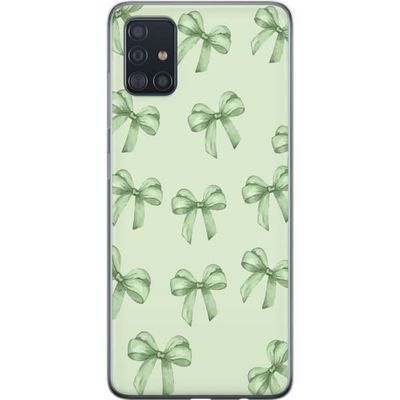 Kompatibelt Mobildeksel til Samsung Galaxy A51 Grønn sløyfe mønster søt pastell sømløs gavebånd estetisk bakgrunn design plakat